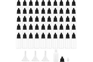 Bcautay 50Pcs Small Plastic Dropper Bottle 15ml Plastic Dropper Bottles Liquid Dropper with Cap and Plug for Oil Liquid Storage (black)