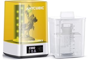 ANYCUBIC Wash and Cure 3, Newest Upgraded Volume 2 in 1 Wash and Cure Station, with Gooseneck Lights, for Mars Anycubic Photon Mono 4K 2 LCD SLA DLP 3D Printer, Washing Size of 165 x 100 x180 mm