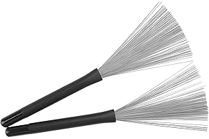 GAEIRT Wire drum brushes, jazz drum brushes, stainless steel for professional drummers and suitable for beginners
