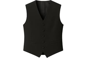 TruClothing Men's Black Waistcoat Wedding Business Party Plain Formal Suit Vest