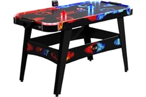 ‎CARROMCO Carromco Airhockey Tisch - Air Hockey Tisch mit LED-Puck & elektronischem Zähler, inkl. LED Pucks & Pusher, Netzteil, für Kinder & Erwachsene