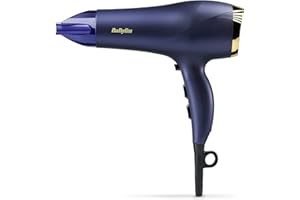 BaByliss Midnight Luxe Hair Dryer - Powerful 2300W Blow Dryer, Ionic Frizz-Control, Fast Drying, Professional and Lightweight, 3 Heat & 2 Speed Settings, 5781U