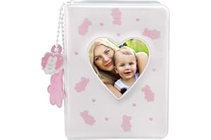 SHIQUAN Mini Album Fotografico,Heart Hollow Album,Porta Carte Fotografiche Kpop,40 Tasche Kpop Photo Card Holder Love Heart Hollow Photo Card Holder Kpop Raccoglitore (Bianco)