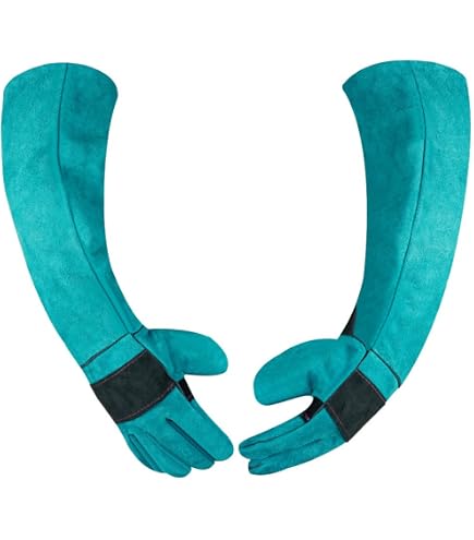 QWORK® Bissfeste Handschuhe 60 cm, Schnittfeste Handschuhe, Schutzhandschuhe für den Ganzen Arm, zum Baden, Gärtnern, Umgang mit Tieren Baumarkt