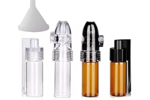 CLKE 4 tarros de especias en polvo dosificador con mini embudo y cuchara, tarros de especias pequeños portátiles para viajes al aire libre