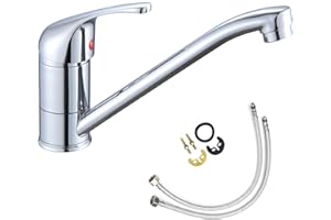 ROYALSWILL Küchenarmatur - Spültisch-Einhebelarmatur - Drehbarer Wasserhahn Küche - Hochdruck Küche Armatur Küchenspüle - Hochwertiger chrom Spültischarmatur Mischbatterie - Kaltes und Heißes Wasser Vorhanden