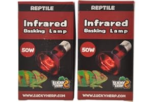 LUCKY HERP 2 lampadine riscaldanti a infrarossi per rettili, E27, filettatura a vite (50 W)