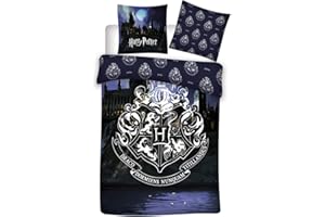 AYMAX Hogwarts - Juego de cama infantil, funda nórdica de 140 x 200 cm y funda de almohada de 63 x 63 cm