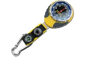 JINYISI Altimètre, baromètre, hygromètre, altimètre pour randonnée, boussole, 4 en 1, boussole, altimètre, baromètre, thermomètre, pour randonnée en plein air