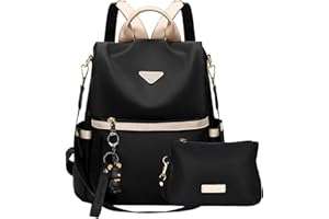 Leathario Mochila Mujer en Nylon con Multibolsillos, Bolso Mochila Multifuncional Casual para Uso Diario como Viaje, Escuela, Compras, Visitas y Universidad