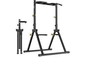 DH FitLife Power Tower Estación de Dominadas Plegable Multifuncional, Gimnasio en Casa, Altura Ajustable, Para Pull Up, Sentadillas, Entrenamiento de Fuerza y Calistenia