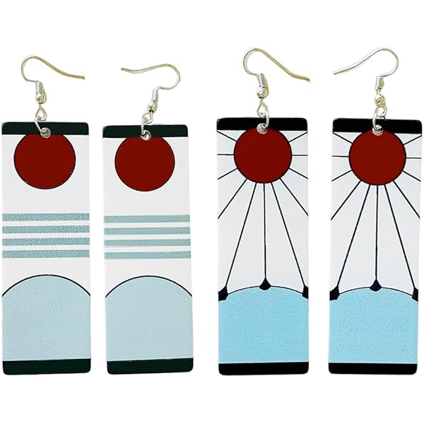 Orecchini Hanafuda A Tema Giapponese - Bandiera Del Sol Levante E Anime - Accessorio Cosplay In Silicone