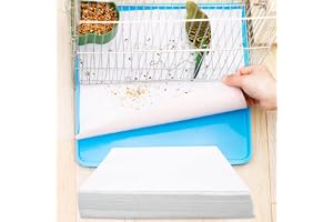 RUBY.Q Bird Cage Liner Papers, 100/200 Sheets Non-Woven Bird Cage Liners, Precut Absorbent Bird Paper (12.2×10in, 100 Sheet)