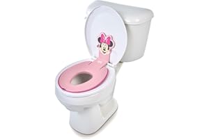 Disney Baby Minnie Reducteur Toilette Enfant Flip & Sit de Bright Starts, se fixe solidement aux toilettes, s'adapte à la plupart des toilettes