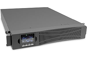 DIGITUS Unterbrechungsfreie Stromversorgung – OnLine USV-System – 1 kVA 1 kW – 8 C13 Steckdosen – UPS Software – RS232, RJ45 und USB-Anschlüsse – 19 Zoll 2 HE