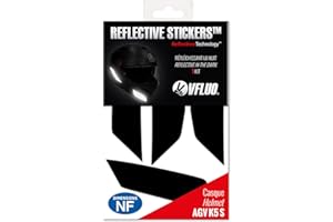 VFLUO K5 S, retro reflective 5 stickers kit made for AGV K5 S and adaptable to all helmets, 3M Technology, Black