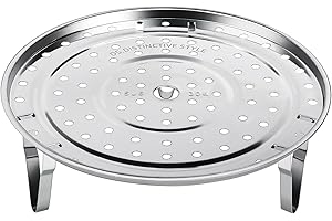 ds. distinctive style Vapore Vassoio Rotondo 21,6 cm Steamer Rack con Gambe Rimovibili - Acciaio Inossidabile Fumante Rack per Pentola a Pressione
