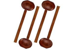 NC Cucharas de Madera, 4Piezas Cuchara de Tortuga de Manejar Largo Japonés Cuchara Ajisen Ramen Cuchara de Sopa Madera Premium para Gachas Sopa Ramen Olla Caliente