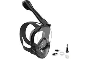 Jwintee Maschera Subacquea,Vestibilità Comoda e a Tenuta Stagna, Specchio Trasparente Impermeabile,Campo Visivo 180°,Supporto per Telecamera Smontabile a Piacimento,Adatto per Adulti