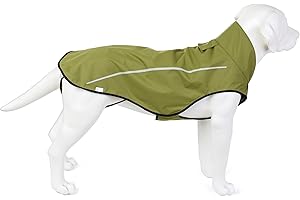 Mile High Life | Dog Raincoat | Adjustable Water Proof Pet Clothes | Lightweight Rain Jacket with Reflective Strip | Easy Step in Closure (M,Lime Yellow)