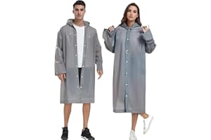 Gerhannery 2 Pezzi Poncho Antipioggia, Riutilizzabili Mantella Antipioggia, Poncho Portatile Eva, Impermeabile Poncho Per Uomo E Donna Di Emergenza Per Escursionismo Viaggi Bianco