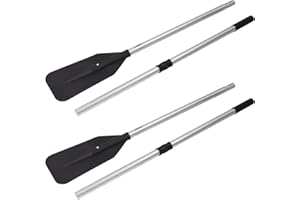 Andes Set of Two 2M Aluminium Boat Oars Water Paddles Canoe Kayak Dinghy