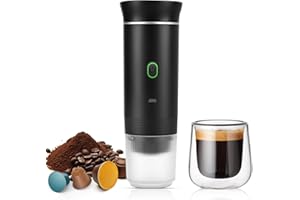 Weinsamkeit Machine a Cafe Portable, Machine à Expresso Portable Auto-Chauffage Machine à Café Rechargeable Cafetière Camping Batterie USB-C avec Capsules NS et Café Moulu pour Voiture, Voyage, Bureau