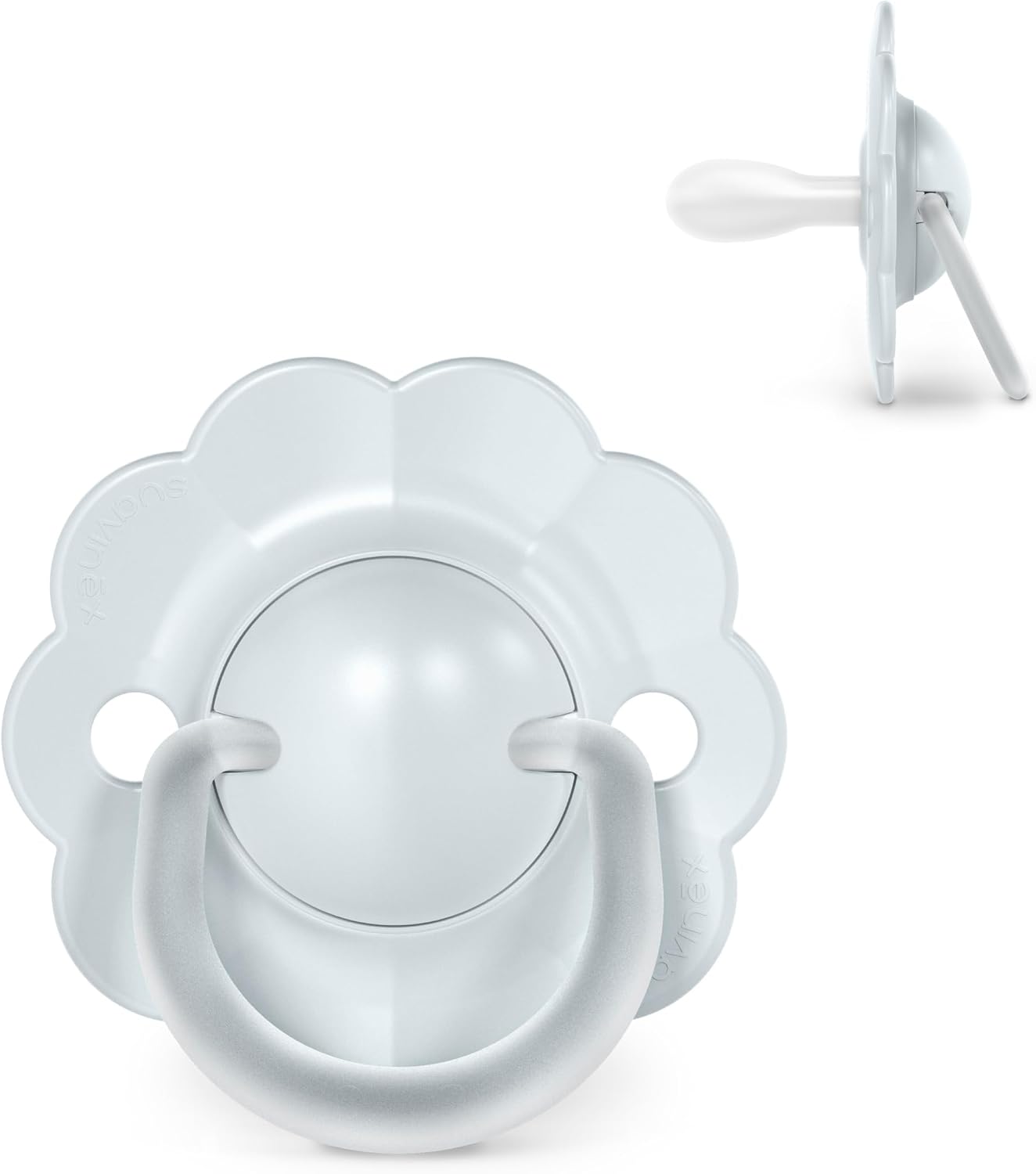 Suavinex, Chupete Bebés 0/6 Meses y Recién Nacidos, Tetina Fisiológica de Silicona SX Pro, Simétrica, Plana y Flexible, Respeta el Desarrollo Bucodental, Forma Redonda con Anilla, Wonder Azul Liso