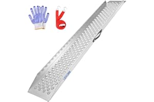 LIEKUMM 1 Pack Motorbike Ramp, 150 x 23 cm Loading Ramp, 300 kg Load Capacity Heavy Duty Car Ramps, Van Loading Ramps for Dirt Bike, Motorcycle, Trailer, ATV, UTV, Garden Tractor, Lawn Mower