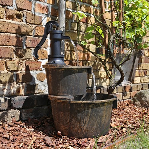 Holz Design Springbrunnen DSB1 für Balkon Terrasse Garten Gartenspringbrunnen - 3