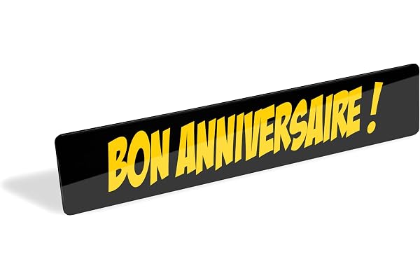 Plaque Personnalisée décorative Auto Personnalisable - Message sur Mesure - Plexiglass 52x11 cm, Plaque immatriculation personnalisée prénom, camion, Bon anniversaire