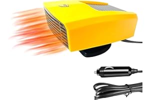 EVNOI 2022 Newest Car Heater Portable Fan, Fast Heating Quickly Defrost Defogger, car Heater 12V/150W Space Automobile Adjustable Thermostat Plug in Cigarette Lighter 360 Degree Rotary Base