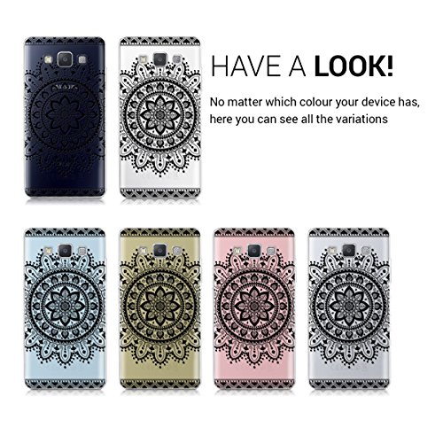 kwmobile Funda para Samsung Galaxy A5 2015 - Case para m vil en TPU silicona - Cover trasero Dise o Flores aztecas en negro transparente reviews kwmobile Funda para Samsung Galaxy A5 2015 - Case para m vil en TPU silicona - Cover trasero Dise o Flores aztecas en negro transparente