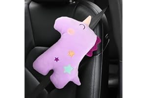 Gurtpolster Kinder, RosyFate Sicherheitsgurt Polster Auto, Sicherheitsgurt Schulterkissen, Gurt Polsterung Kindersitz, Gurtpolster Schlafkissen Nackenstütze, für Kinder Erwachsene (Einhorn)