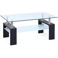 Inter Link 50100045 Couchtisch Glas Wohnzimmertisch Wohnzimmer Tisch Beistelltisch schwarz Glas NEU