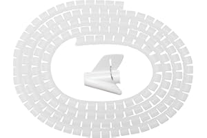 Deskit Store Cable Tidy Sleeve 2m – Flexible 10mm Cable Organizer for Cable Management – Durable Spiral Cable Wrap for Wire Protection – Protective Wire Wrap for a Safe & Clutter-Free Home – White