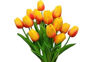 Aisamco 20 Pezzi Tulipani Artificiali Tocco Reale Tulipani Mazzi di Fiori Fiori Tulipani Finti Tulipani in PU Fiori per la casa Centrotavola Centrotavola Decorazioni per Matrimoni