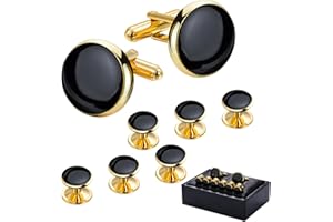 Hawson Boutons de manchette classiques pour mariage ou affaires Noir
