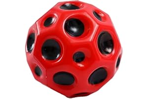 SALPPLEA Packung mit 1 Mondbällen, Hochsprung-Gummiball, Weltraumball, Mondball, High-Bounce-Lochball,Space Ball Moon Ball, Mini Bouncing Ball Toy.（Rot）