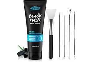 POP MODERN.C Maschera Peel Off Nera Carbone Di Bambù Per La Rimozione Dei Punti Neri Per Il Viso, Con Kit Di Strumenti Per Estrattore E Pennello