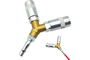 TIAMARAEON 1/4" BSP Airline Hose Connectors 3 Way Air Compressor Fittings Y Connector Splitter Male/Female Thread Quick Release Coupler for Compressor Tools