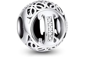 NINGAN 925 Charms dell'alfabeto in argento sterling A-Z Donna Bracciale Collana Ciondolo, Regalo di compleanno per la famiglia e gli amici
