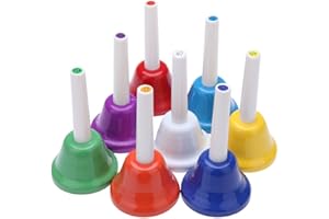 Btuty 8 Nota Handbell Campanellini Strumento a Percussione Mano Bell Métallique Colorato Musicale