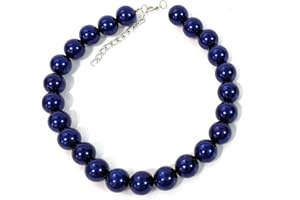 Caprilite 18mm Large Big Giant Faux Pearl Bead Statement Necklace Choker Vintage