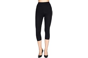 NYS NEW YORK STYLE NYS Leggings da donna a 3/4 in cotone a vita alta, pantaloni da yoga, opachi, sportivi, per il tempo libero e lo sport