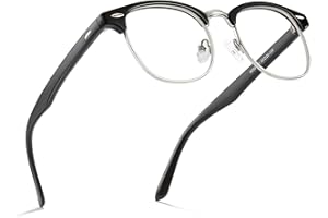 Cyxus Blue Light Glasses, Semi Rimless Anti Eye Fatigue Clear Lens Eyeglasses, Unisex(Men/Women)