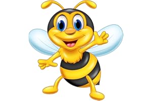 ISECUR Car Sticker Funny Bee - 20 cm Wide - Foil as Caravan Decoration - Sticker for Children - Self-Adhesive Film for Motorcycle, Suitcase, Motorhome - kfz706