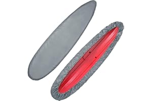 POFET Professional Waterproof Kayak Canoe Cover, Outdoor Storage Dust Cover UV Sunblock Shield Protector for Fishing Boat/Kayak/Canoe