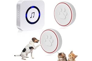 Sonnette Chien/Cloche de Porte Chiot/Sonnette de Dressage d'animaux/Récepteur avec Distance de Travail 150m 55Sonneries 5Volume Réglable