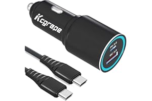 KCGRAPE Zigarettenanzünder USB C Auto Ladegerät 48W für Samsung Galaxy S24/S25/S24 Plus/S25 Ultra/S23 FE/S22 A54 A55 A25 A35 5G/A53 A56 A15 A23 A34 A33 A14 iPhone 15 Kfz Ladegerät Autoladegerät mit LadeKabel